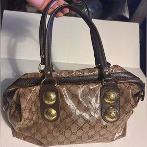 GUCCI Babouska doctor bag purse crystal canvas Vintage EUC 207285-486630 handbag